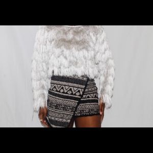 White Fringe Sweater